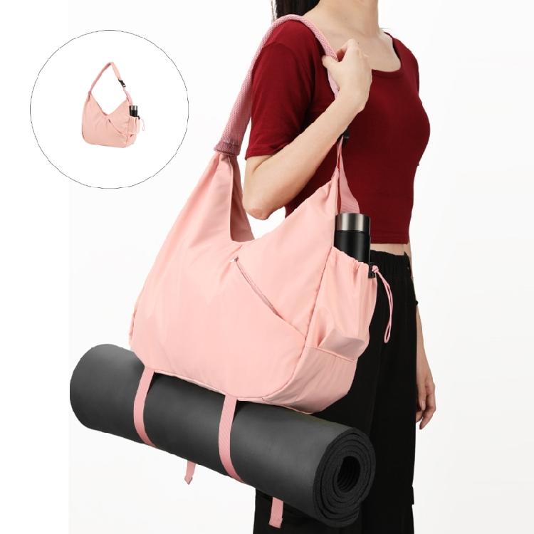 Dry Wet Separation Yoga Shoulder Bag for Women Including Shoe Compartment Ergonomic Strap Polyester Texture Outdoor Use