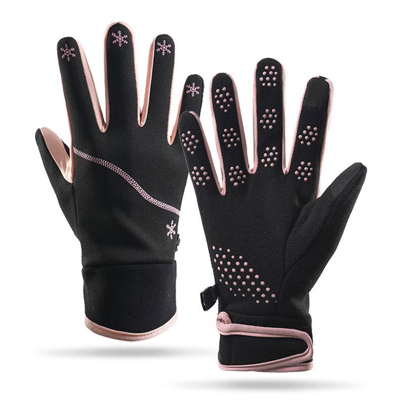 Warme Handschuhe Autofahren lange Finger wasserdicht, rutschfest und kältefest Sport Touchscreen Outdoor Radfahren Damen Herbst- und Winterhandschuhe