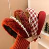 Retro Red Velvet High Crown Headband - Wide Edge Korean Influencer Style
