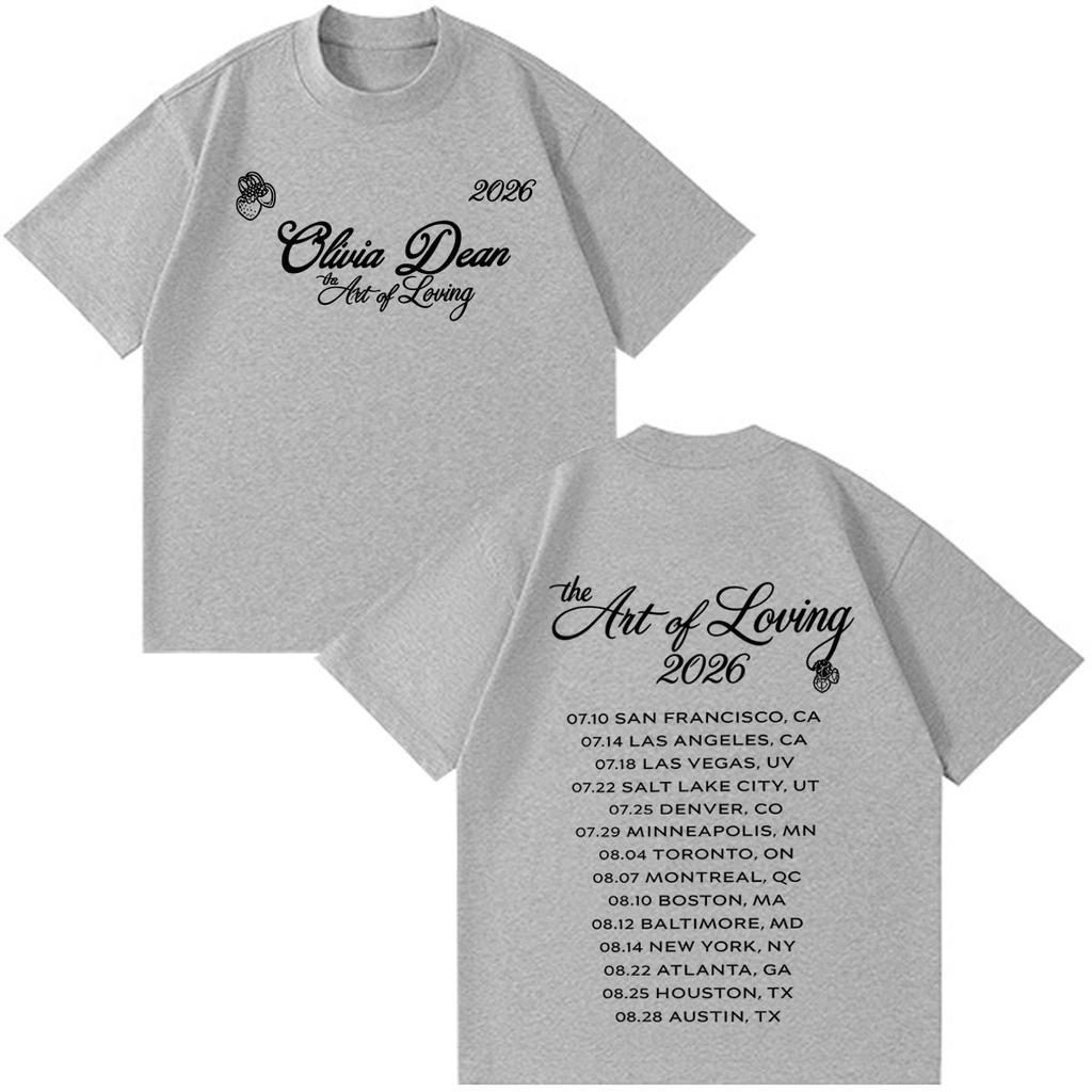 Olivia Dean Art Of Loving Tour 2026 Graphic T Shirt Unisex Unisex Fashion T Shirt Summer Loose Casual Cotton Shortsleeved Tshirts