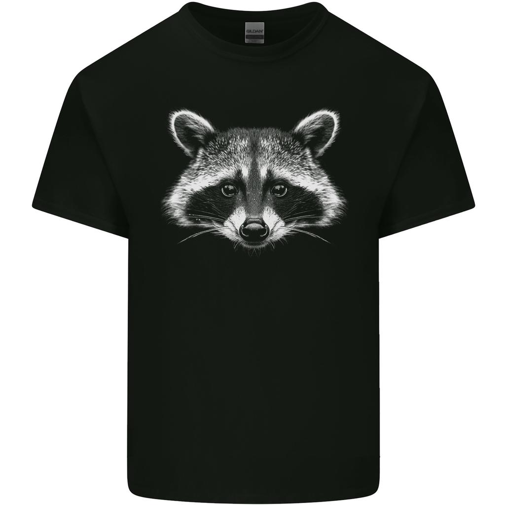 Raccoon Face Mens Cotton T-Shirt Tee Top