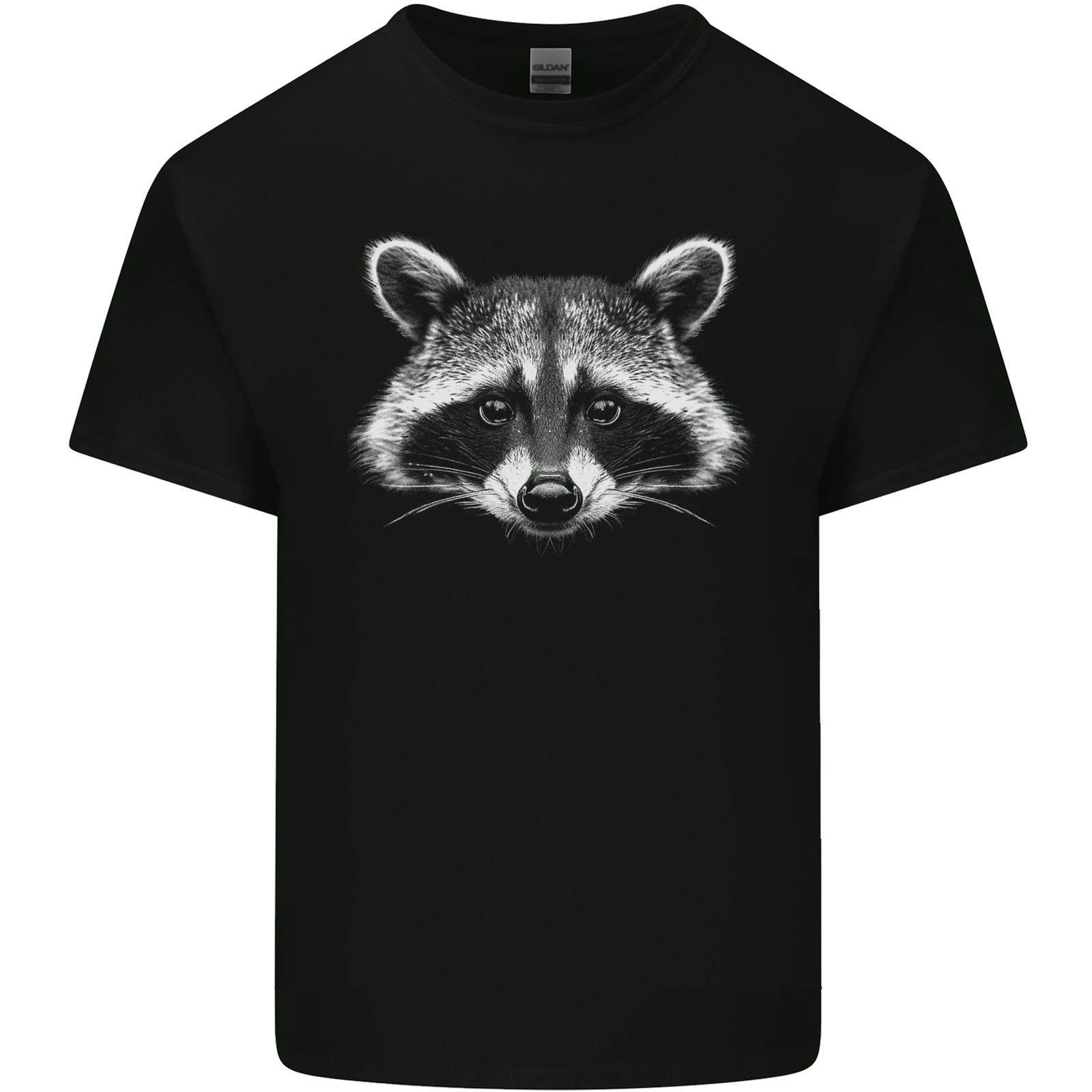 

Raccoon Face Mens Cotton T-Shirt Tee Top S