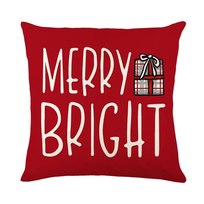 New Christmas Cartoon Old Man Snowman Print Pattern Pillow Cover Living Room Sofa Cushion Cover Pillow Cover