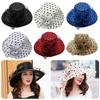 Fascinators Grote Wijde Rand Bruiloft Thee Feest Bruiloft Hoed UV Bescherming Ademend Zonnehoed Strandhoed Buiten
