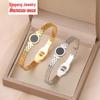 18K Gold Korean-Style Titanium Steel Women's Bracelet - Roman Bangle with Cold Style Niche Design