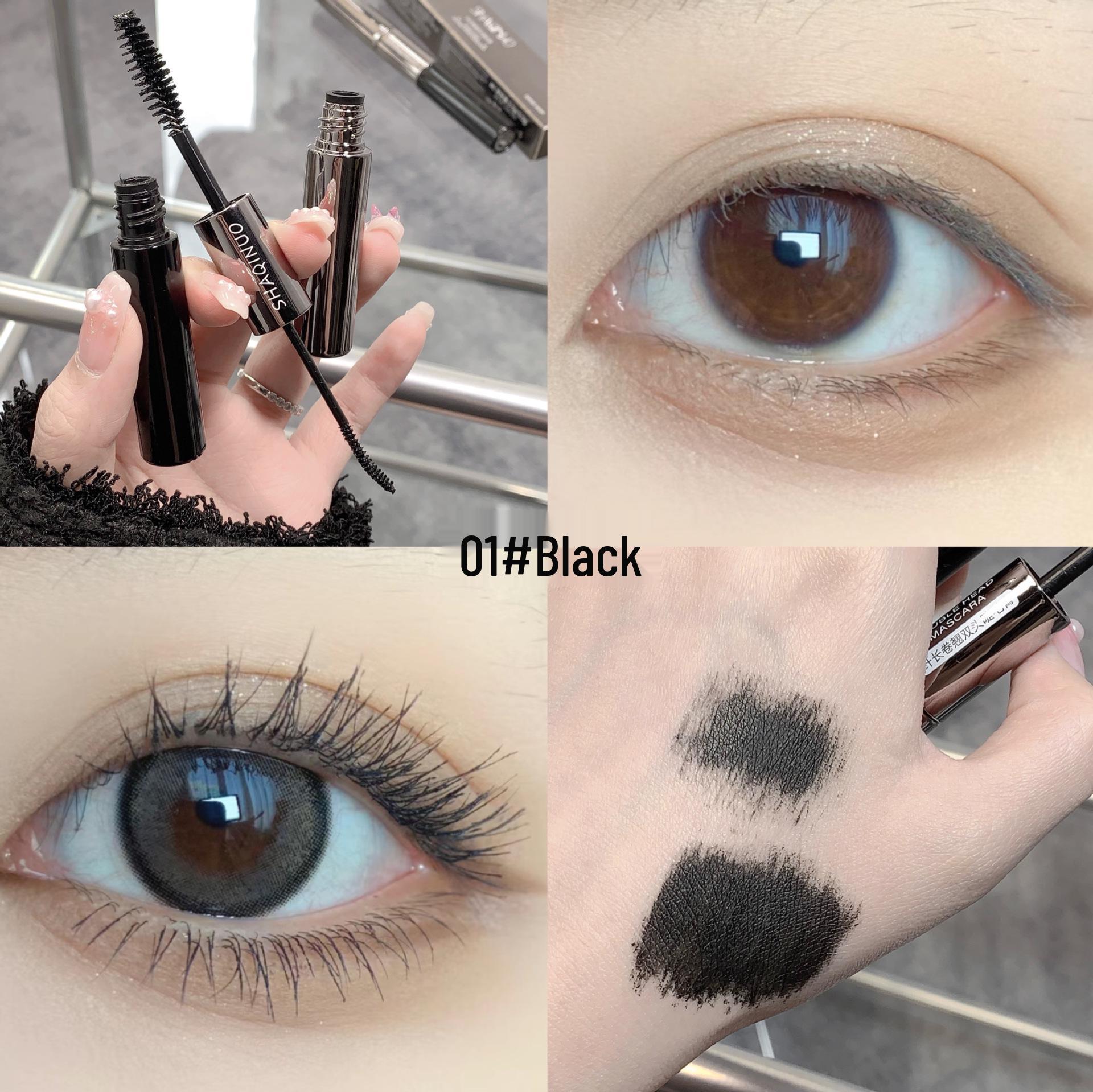 

SHAQINUO Двусторонняя тушь для ресниц, устойчивая к смазыванию, подкручивающая и придающая объем, двойного назначения, два в одном.