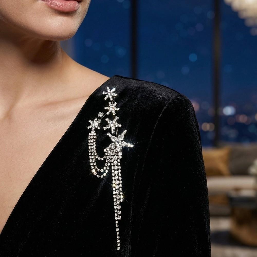 Multi-Layer Star Tassel Brooch Clothes Accessories Light Luxury Broochs Clothes Decoration