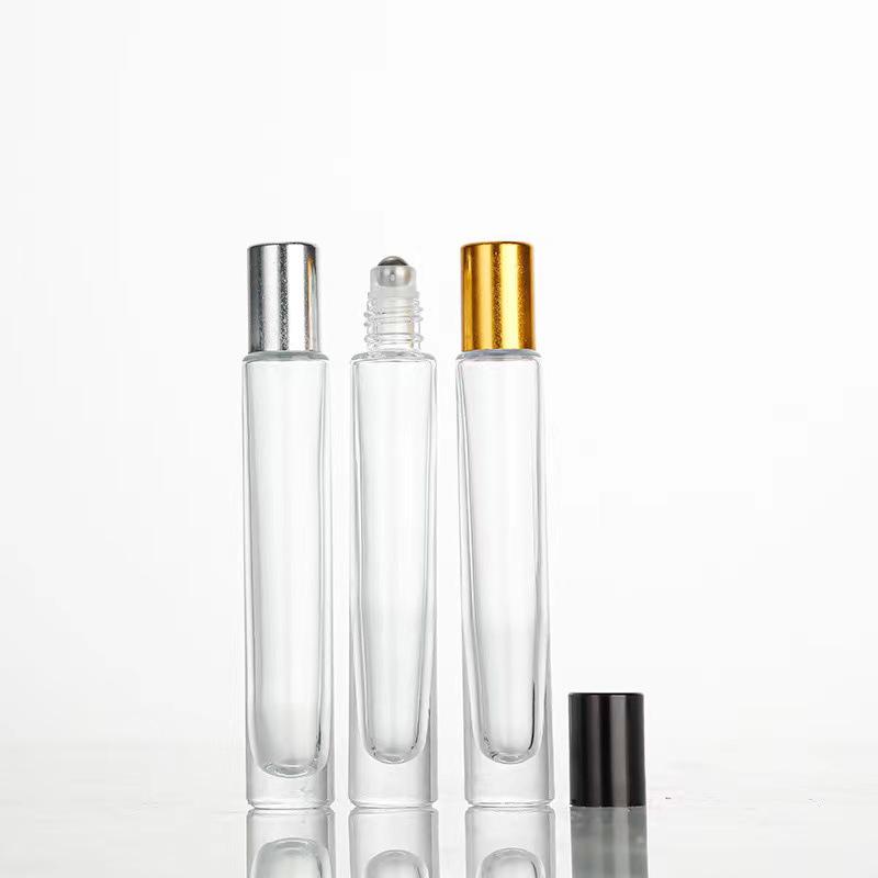 Cylindrical Square 10ml Portable Glass Perfume Spray Bottle with Screw Cap