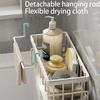 Black/White Kitchen Sink Cleaning Tool Storage Rack, Kitchen Stainless Steel Drainage Rack, Sponge Cleaner Storage Rack