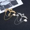 European-American Retro Brooch - Navy Crown & Tassel Pin with Love Wings for Men & Women