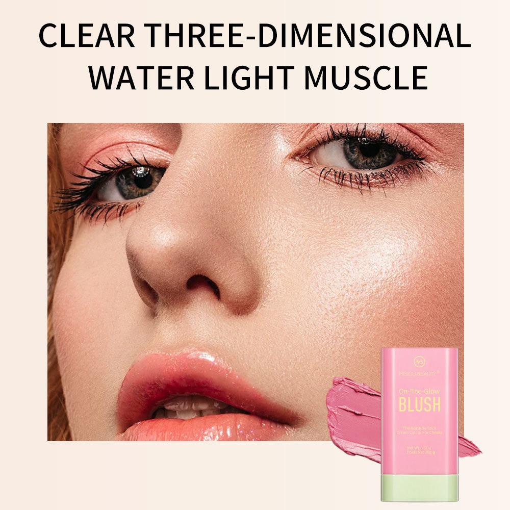 Silky Matte Blush Stick for Cheeks & Lips - Natural Nude, Long-Lasting, Brightening Contour Makeup