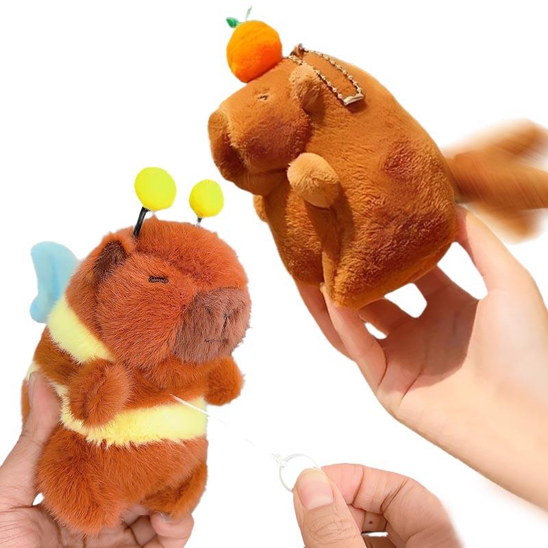 12Pcs Pendentif Capybara Dessin Animé Dessin Capybara Ailes Jitterbug Abeille Dauphin Eau Porte-clés Abeille Peluche Ornements à Suspendre Sac