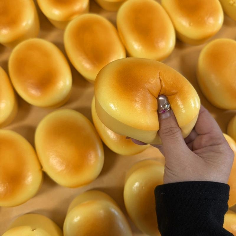 Squishy Cheese Bread Stress Relief Fidget Ball Squeeze Ornament Decompression Squishy Baked Party Gifts