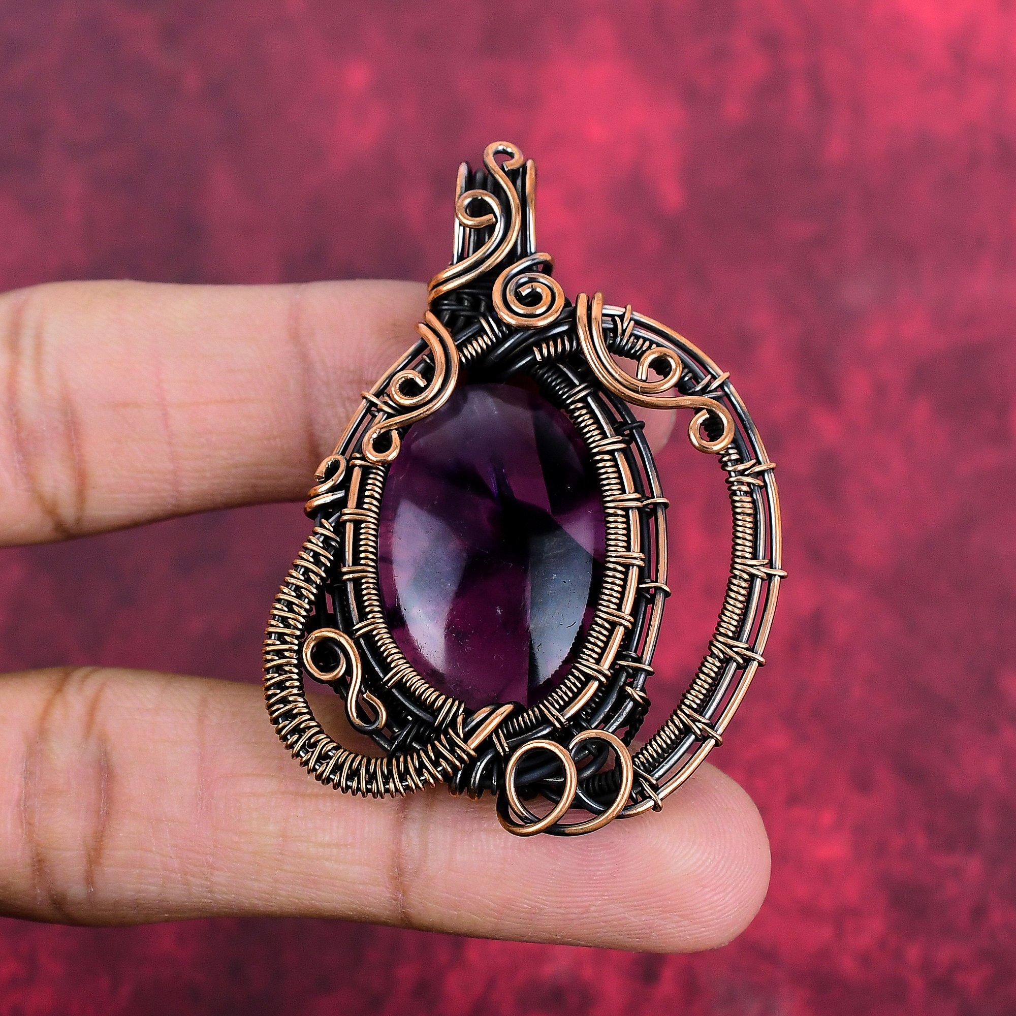 

Star amethyst pendant copper wire wrapped pendant handmade gemstone jewelry unique design pendant copper wire wrap jewelry gifts for women