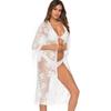 Women's Lace Mesh Bikini Outer Cardigan Plus Size Holiday Style Beach Cover Up Sun Shirt