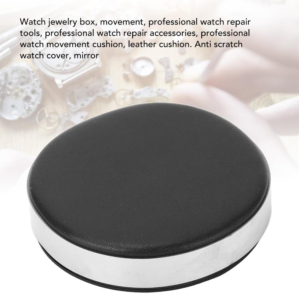 Diameter 7cm Watch Movement Pad PU Leather Watch Case Holder Watch Repair Tool Movement Changing