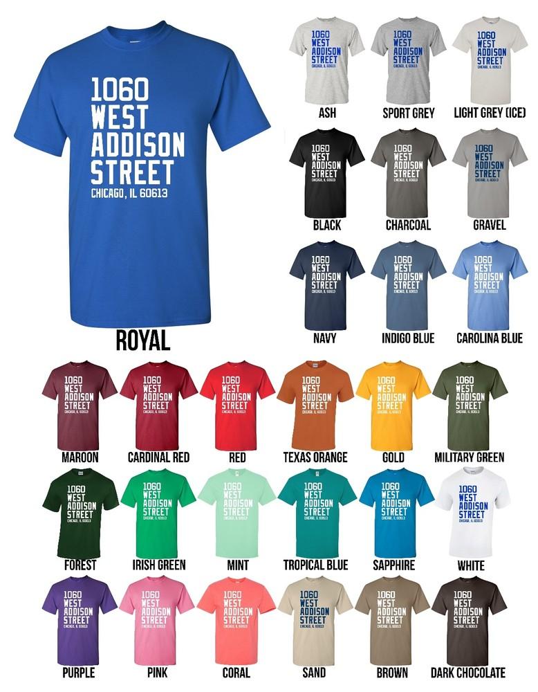 Футболка с адресом стадиона  Ригли Филд , 1060 West Addison, Chicago Cubs - НОВАЯ, унисекс. M
