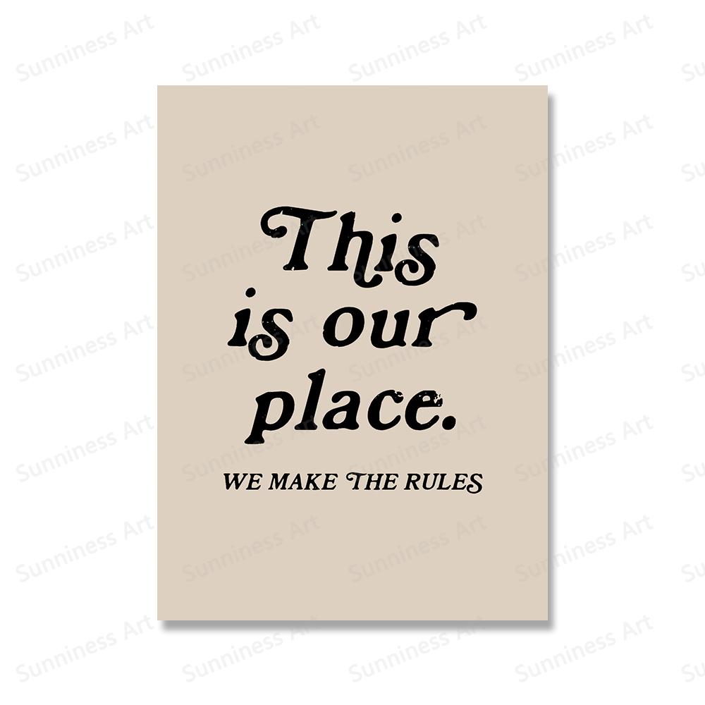 

Это наше место Мы устанавливаем правила Цитата Черные постеры Тексты песен Тейлора Модные настенные художественные принты Бар Автомобиль Эстетика Домашнее украшение 21x30cm No Framed белый
