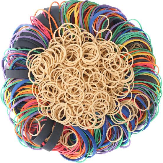 HAIDIBAO-Rubber Bands Assorted Sizes multicolor Elastic Rubber Bands Office Supplies 0.5lbs