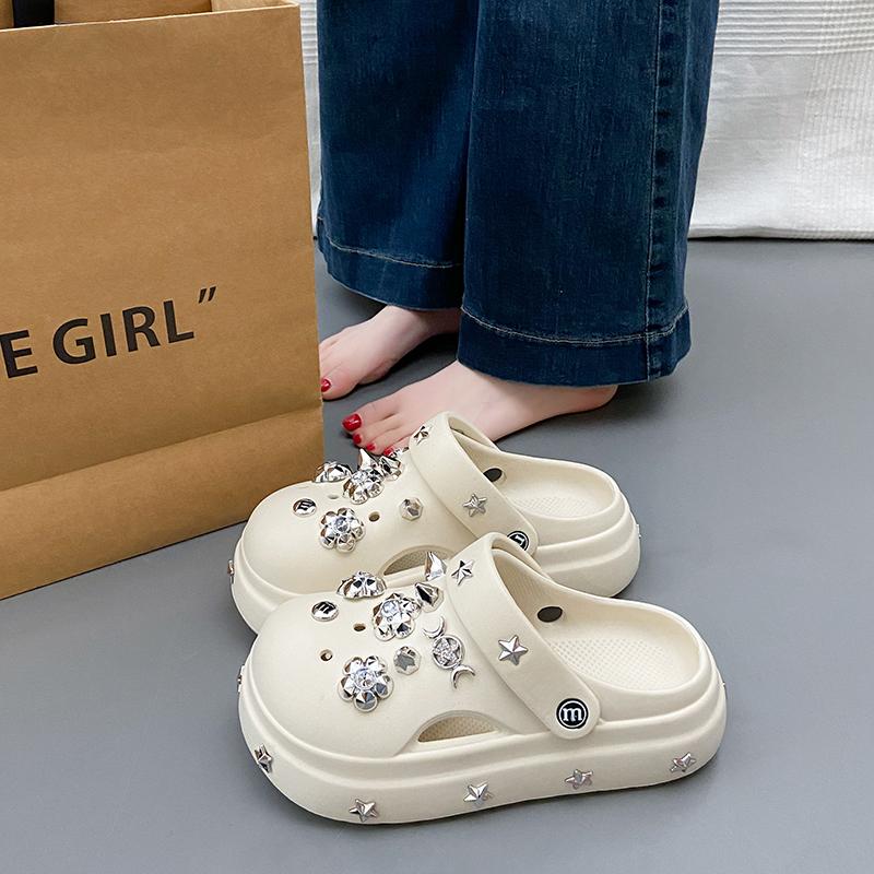 Новые женские симпатичные туфли на платформе с отверстиями, нескользящие, дышащие, мягкие, легкие, босоножки, тапочки, гавайские, бохо, пляжные, повседневные, удобные тапочки 39-40 хаки