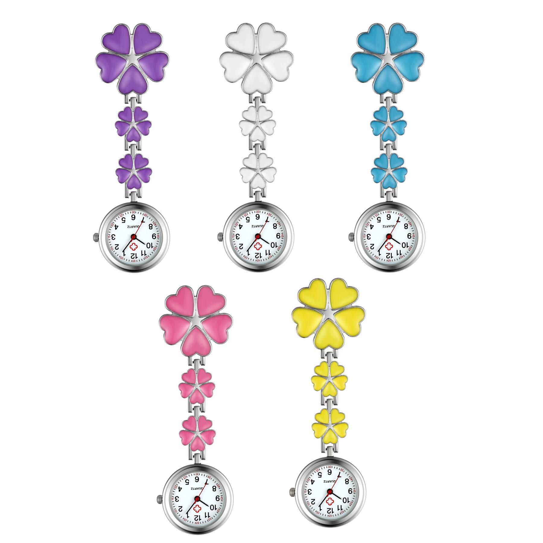 Lancardo Nurse Pocket Watch Flower Petal Clip Ladies Analog Watch Birthday Anniversary Mother s Day Valentine s Day Girlfriend Gift