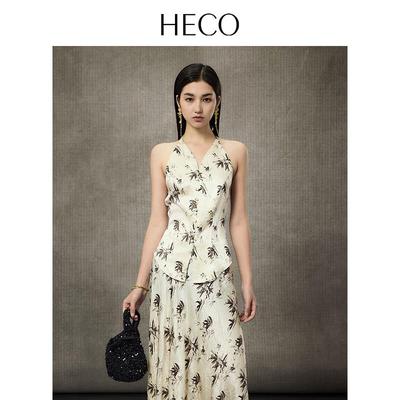 New Chinese Style Bamboo Leaf Halter Neck Vest