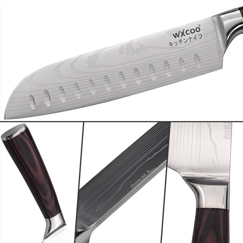 Japanese Santoku Knife Meat Cleaver Damascus Pattern Kitchen Knives Professional Chef Knife Slicing Knife