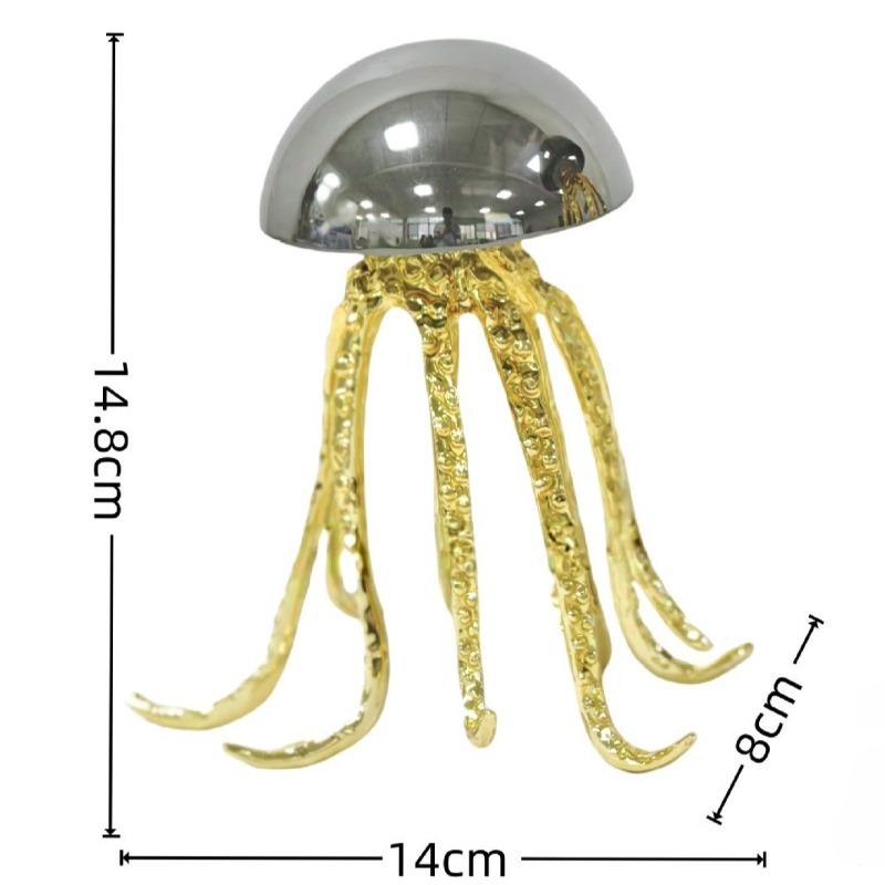 

Luxury Jellyfish Sculpture Metal Crystal Jellyfish Ornament Creative Ornaments Desktop Decoration Living Room Art Accessories
