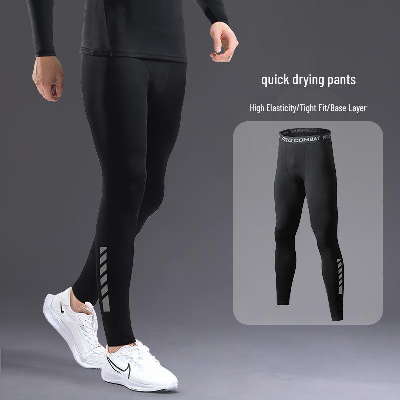 

Мужской комплект спортивных тайтсов и леггинсов с длинным рукавом и быстрой сушкой для бега, тренировок, фитнеса и баскетбола. 2XL (recommended 140-160 jin)