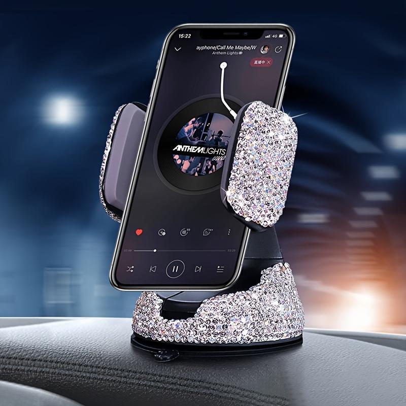 1PC Car mounted diamond inlaid suction cup phone holder navigation bracket air outlet diamond inlaid suction cup phone holder