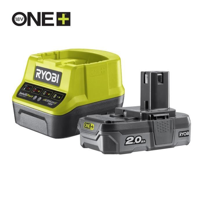 RYOBI - Perceuse-visseuse 18V ONE+ - 50 Nm - 500-1800 tr/min - mandrin 13 mm + 1 batterie 2 Ah, chargeur &amp; sac - R18DD3-120S