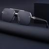 1 Pair of Zinc Alloy Men's Double Beam Square Glasses Semi Frameless with PC Lenses Casual Style Glasses