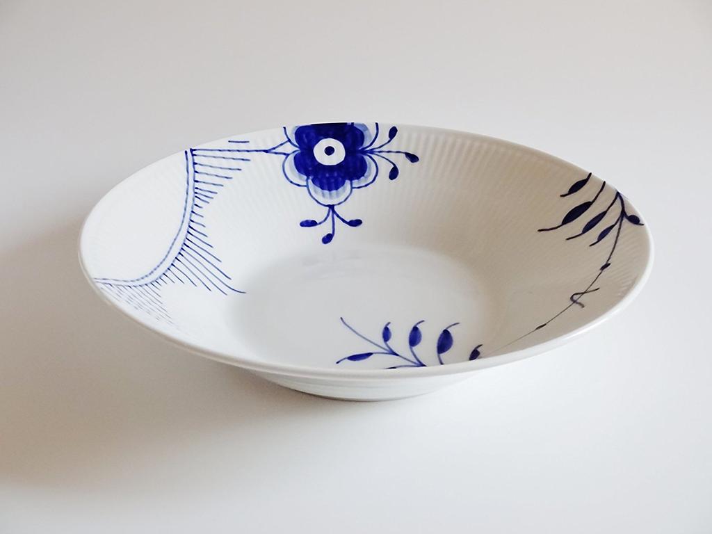 Royal Copenhagen 2381 Blau Gerippt Mega 606 Pastateller 24cm [Artikel]