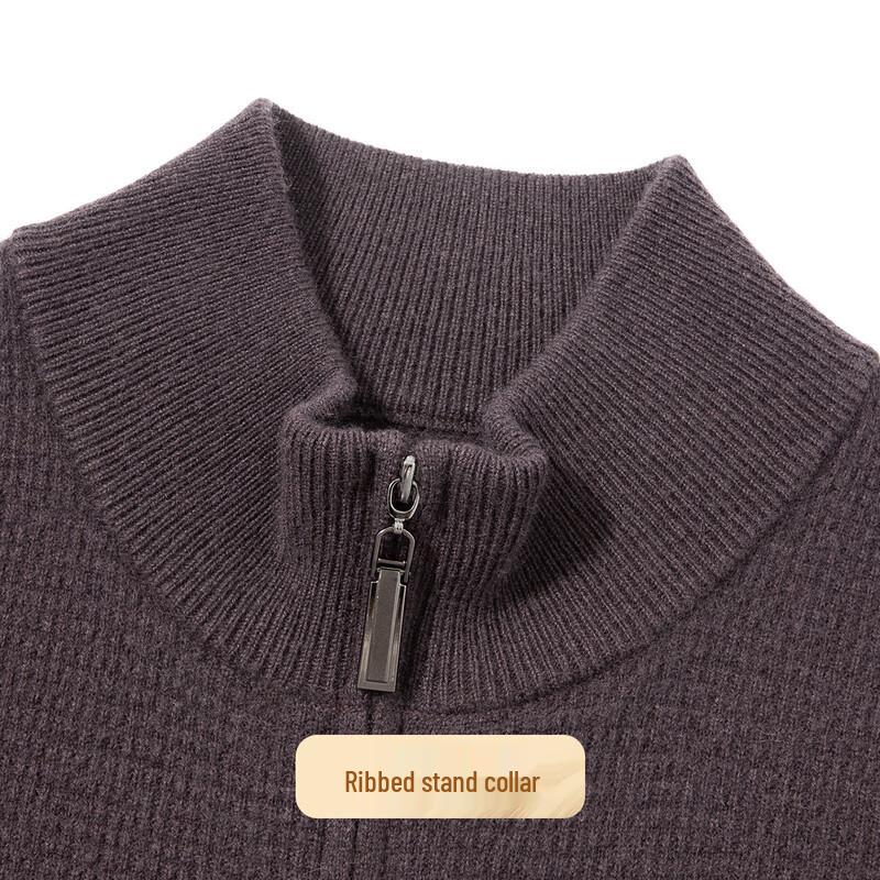 Cardigan bărbați lână cașmir amestec guler stand