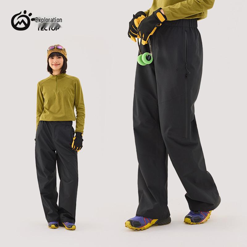 Women's 3-Layer Waterproof Windproof Hardshell Pants for Mountain Climbing In Torrential Rain, Autumn/Winter Collection.