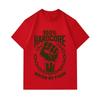 Men's 100% Cotton Crew Neck Short Sleeve T-Shirt, 100% Hardcore Fist United We Stand Print Casual Breathable Tee for Daily Street Wear