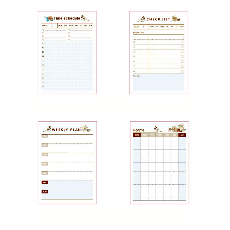 Gift Whirling Creative Kawai Stationery Blue Bird Flower Story Sticky Note Book Student Planner 4 Choices Lovely Notebook