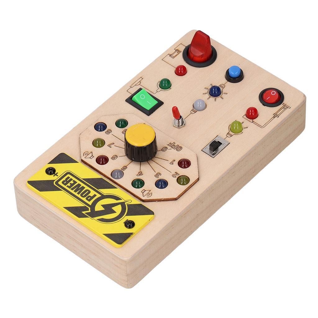 Wooden Board with LED Light Switches Voice Broadcast Hand Eye Coordination Sensory Toys Light