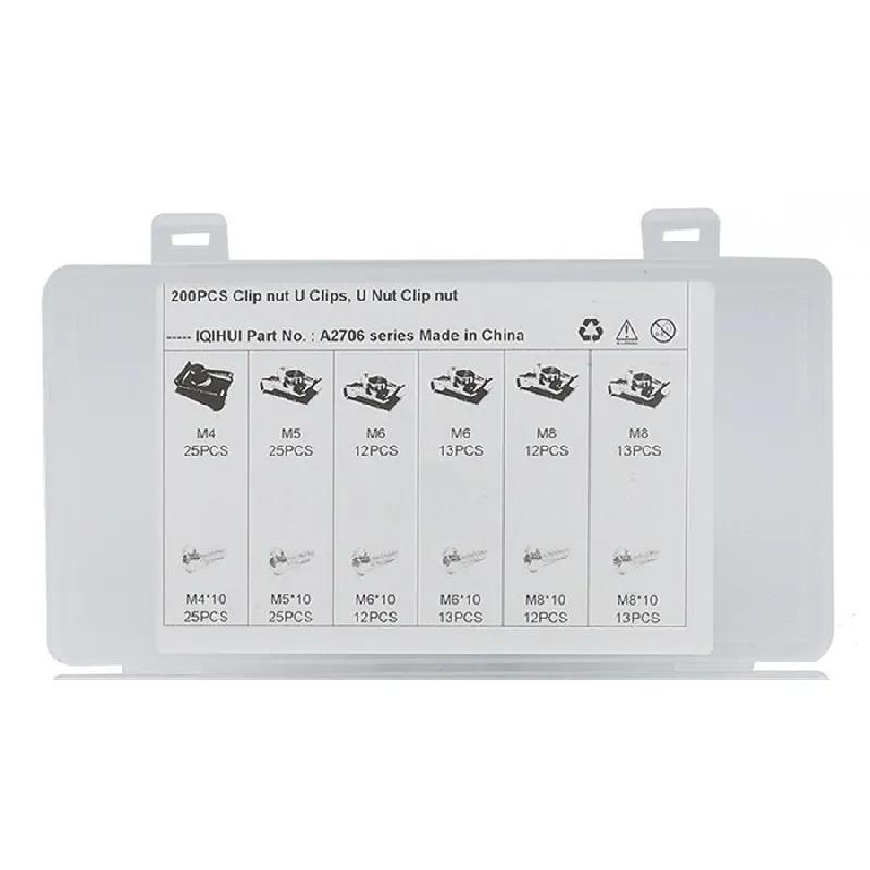 

200X M4 M5 M6 Мотоциклетные клипсы для панелей обтекателя и кузова, U-образные гайки, комплекты крепежа