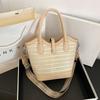 2025 Women's Large Capacity Summer Straw Bucket Shoulder Bag - Versatile Niche Design Tote