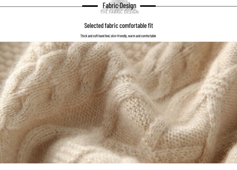 23 Autumn Winter Women's Thick Cashmere High Neck Zipper Sweater - Loose Knit Base Layer