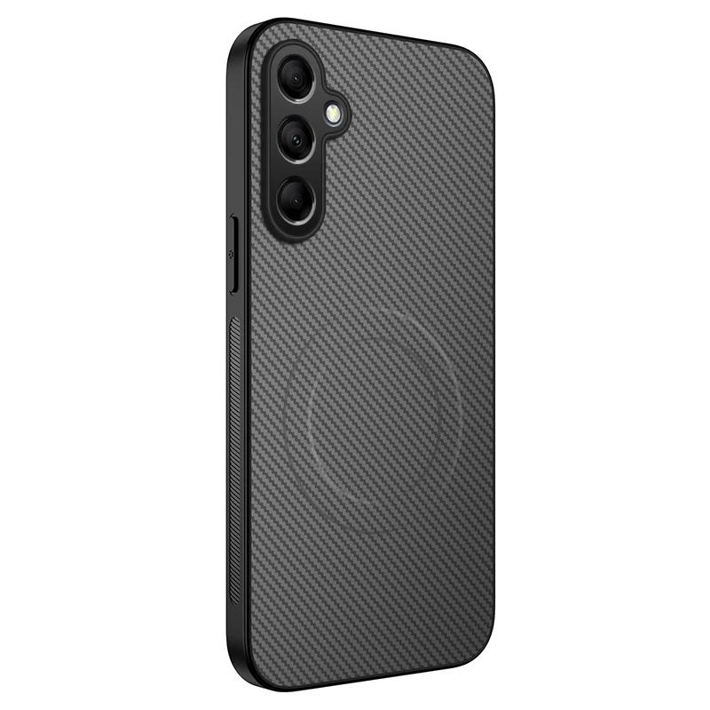 Anti-Drop Carbon Fiber Silicone Soft Phone Case For Samsung Galaxy M54 M56 M33 M14 5G Magnetic Wireless Charging Back Cover Case