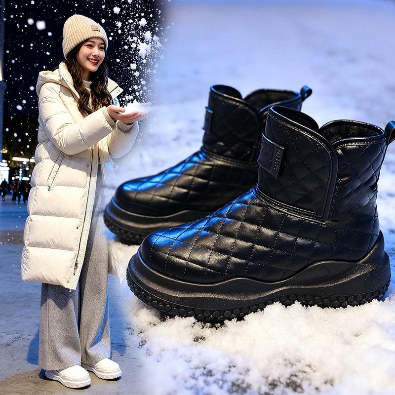 Fleece Thickened Snow Boots Women's Short Boots Winter New Fur Integrated Autumn Flat Cotton Shoes Warm Shoes Women's Shoes