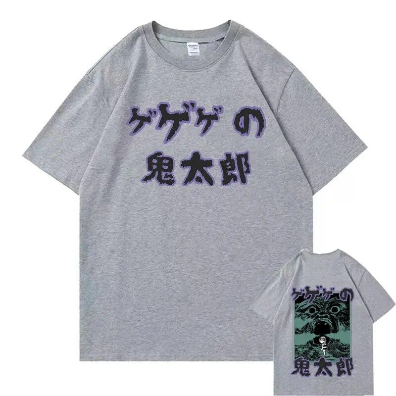 Japanese Anime Gegege No Kitaro Graphic T-shirt Unisex Vintage T Shirts Unisex Women Manga Casual Tees Unisex 100% Pure Cotton Tshirt