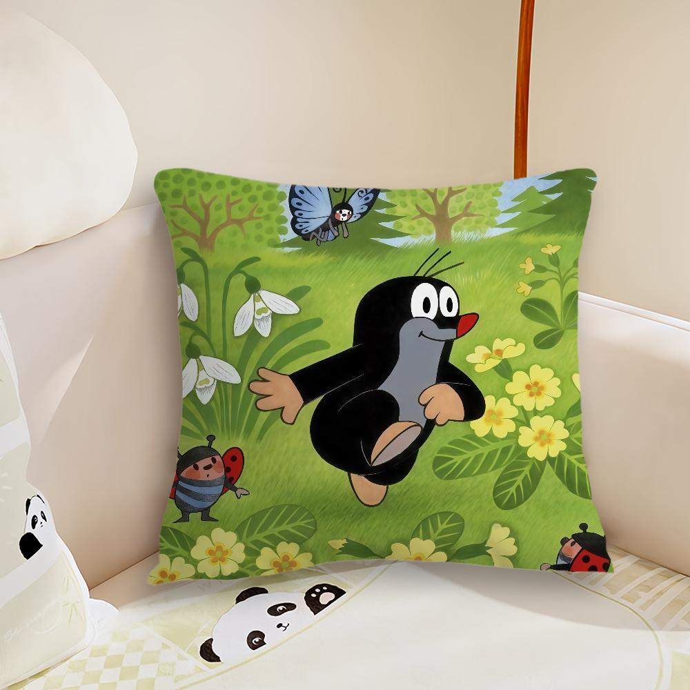 cushion cover Cute Plush Fabric Soft Double Sided Mole Print Sofa The Little Cushion Cover Throw art Pillow Covers