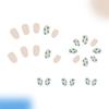 24Pcs Press on Nail Almond Glues on Nail French Fake Nail Designs False Nail Artificial Nail Gifts for Women Girls