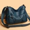 Bolso de cuero suave multicapa para mujer, bolso de madre de mediana edad y anciana, bolso de hombro tipo bandolera de gran capacidad