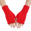 New Autumn and Winter Men's and Women's Half Fingered Woolen Gloves with Twisted Hair Warm and Fashionable Fake Sleeves and Knitted Sleeves
