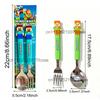 New Style Game Peripherals Spoon Fork Set Doll Handle Tableware ABS Material Handle Stainless Steel Novel Tableware Combination