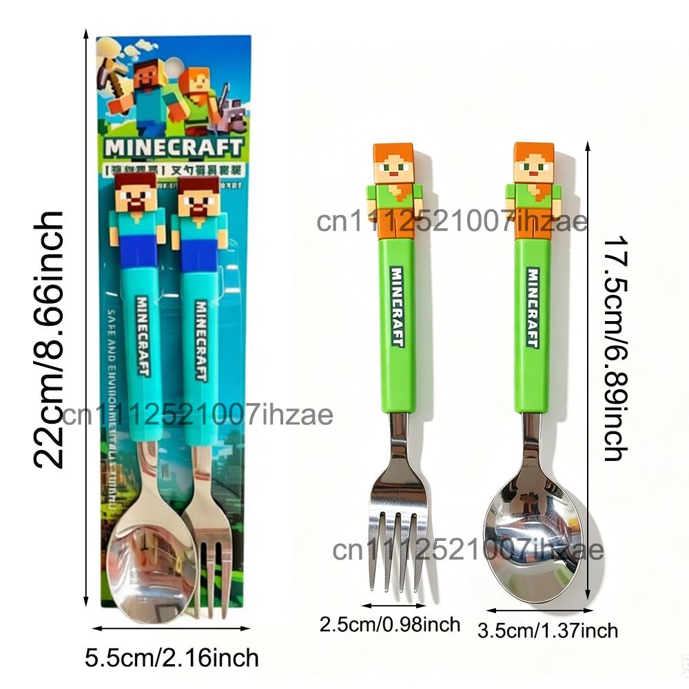 New Style Game Peripherals Spoon Fork Set Doll Handle Tableware ABS Material Handle Stainless Steel Novel Tableware Combination